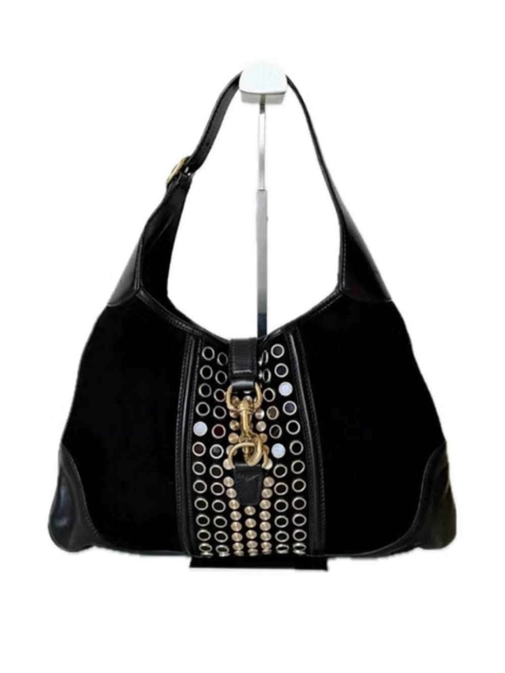 Tom Ford Gucci Black Studded Jackie with Gold Hardware